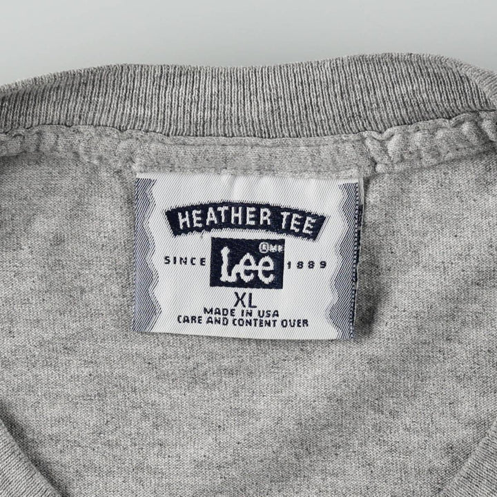 90'S Lee Print T-Shirt, Made in USA, Men's XL equivalent, Vintage cotton gray type Vintage Second Hand