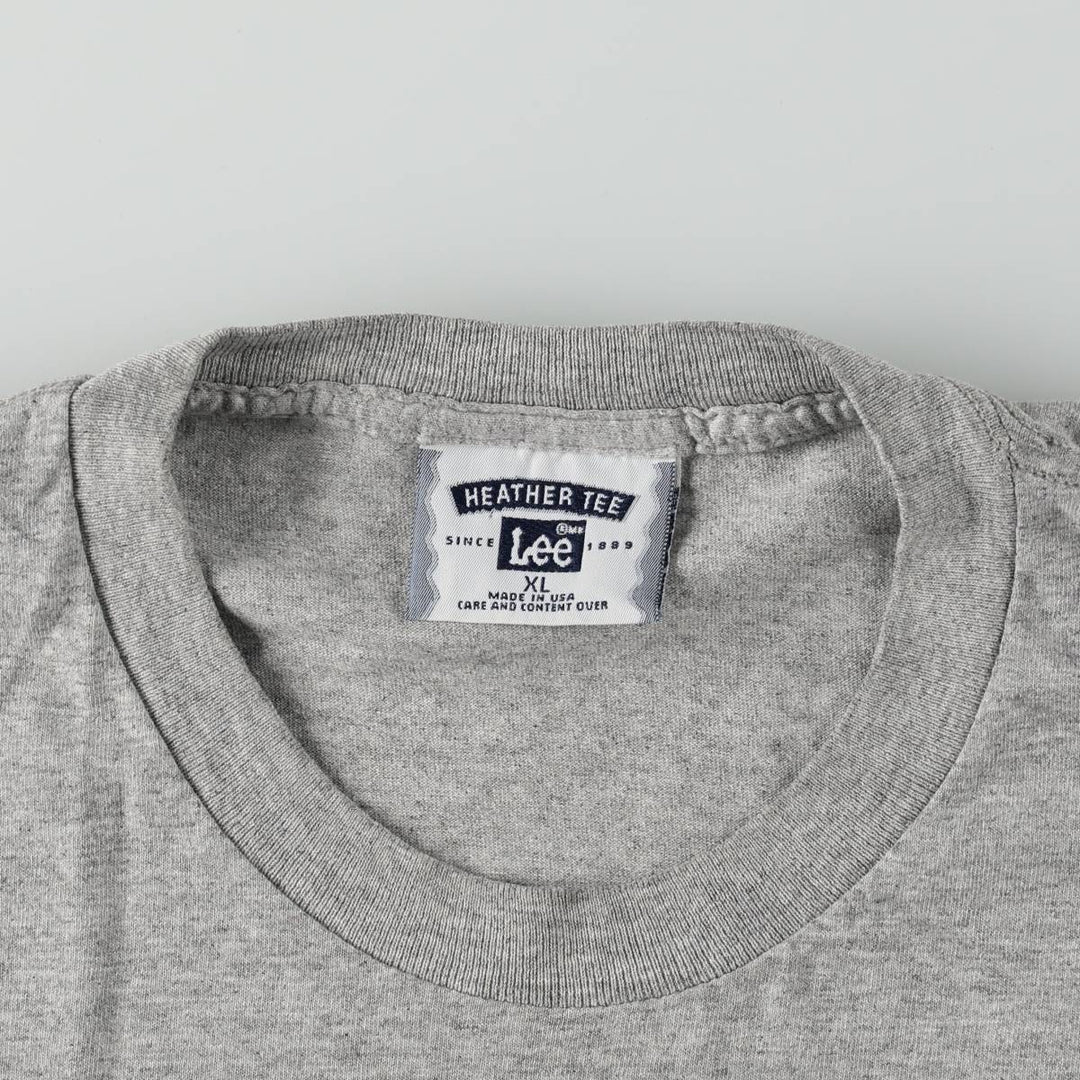 90'S Lee Print T-Shirt, Made in USA, Men's XL equivalent, Vintage cotton gray type Vintage Second Hand