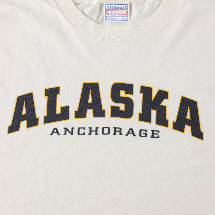 90'S All Sport Events College T-Shirt, Men's XL equivalent, Vintage cotton white type Vintage Second Hand