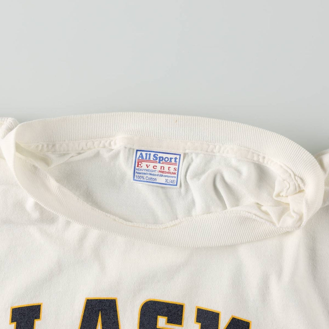 90'S All Sport Events College T-Shirt, Men's XL equivalent, Vintage cotton white type Vintage Second Hand