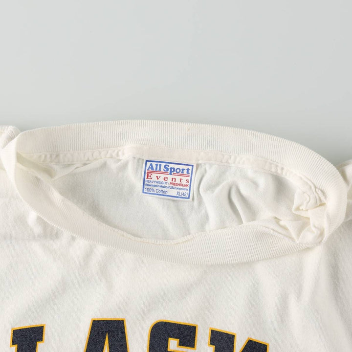 90'S All Sport Events College T-Shirt, Men's XL equivalent, Vintage cotton white type Vintage Second Hand