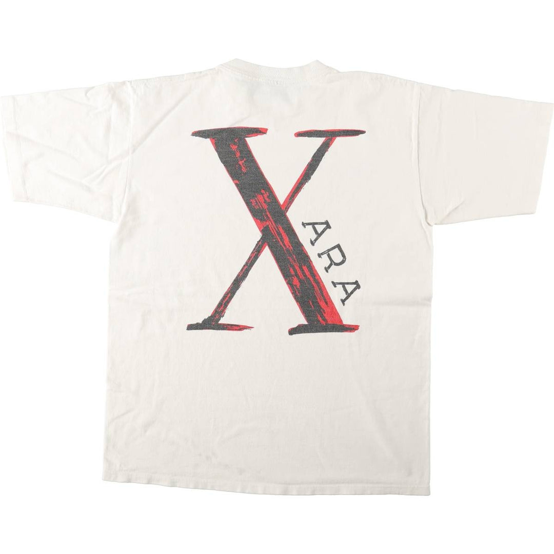 90'S XARA College T-Shirt, Made in USA, Men's XL equivalent, Vintage cotton white type Vintage Second Hand