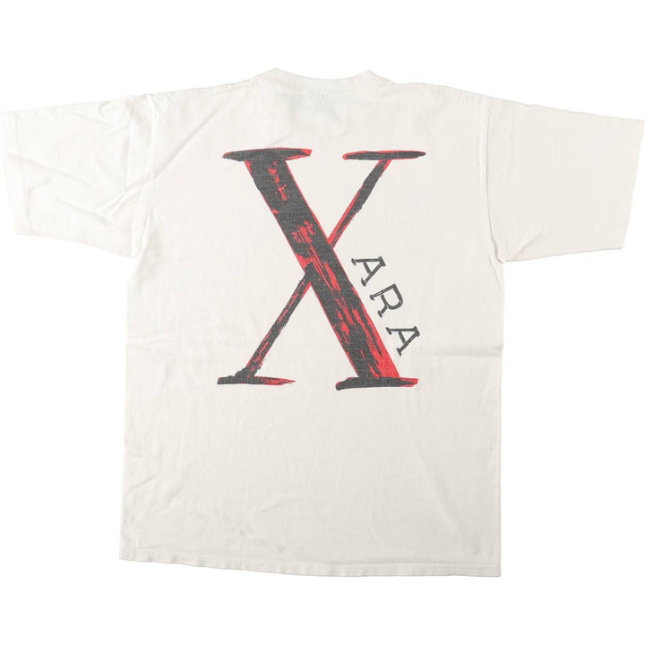 90'S XARA College T-Shirt, Made in USA, Men's XL equivalent, Vintage cotton white type Vintage Second Hand