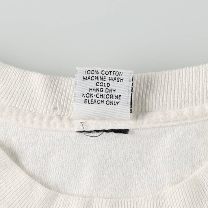 90'S XARA College T-Shirt, Made in USA, Men's XL equivalent, Vintage cotton white type Vintage Second Hand