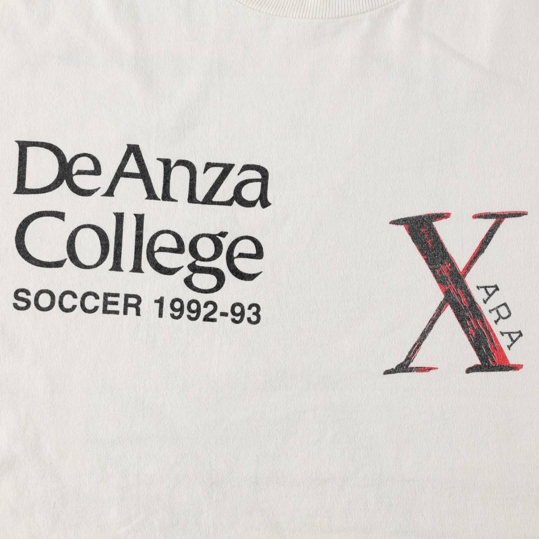 90'S XARA College T-Shirt, Made in USA, Men's XL equivalent, Vintage cotton white type Vintage Second Hand