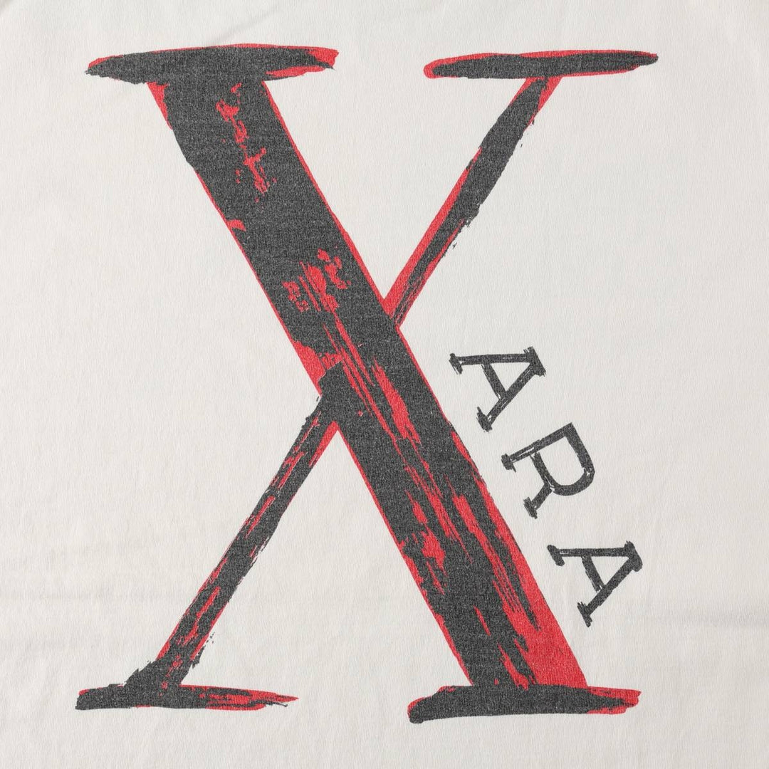 90'S XARA College T-Shirt, Made in USA, Men's XL equivalent, Vintage cotton white type Vintage Second Hand