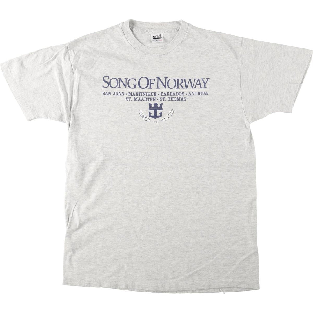 90'S Anvil College T-Shirt, Made in USA, Men's XL equivalent, Vintage cotton gray type Vintage Second Hand