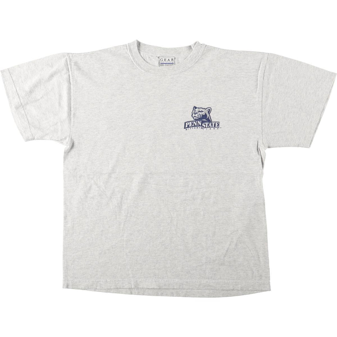 90'S GEAR PENN STATE Pennsylvania State University College T-shirt, Made in USA, Men's Size L (approx.), Vintage cotton gray type Vintage Second Hand
