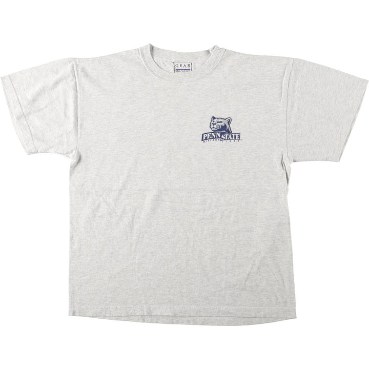 90'S GEAR PENN STATE Pennsylvania State University College T-shirt, Made in USA, Men's Size L (approx.), Vintage cotton gray type Vintage Second Hand