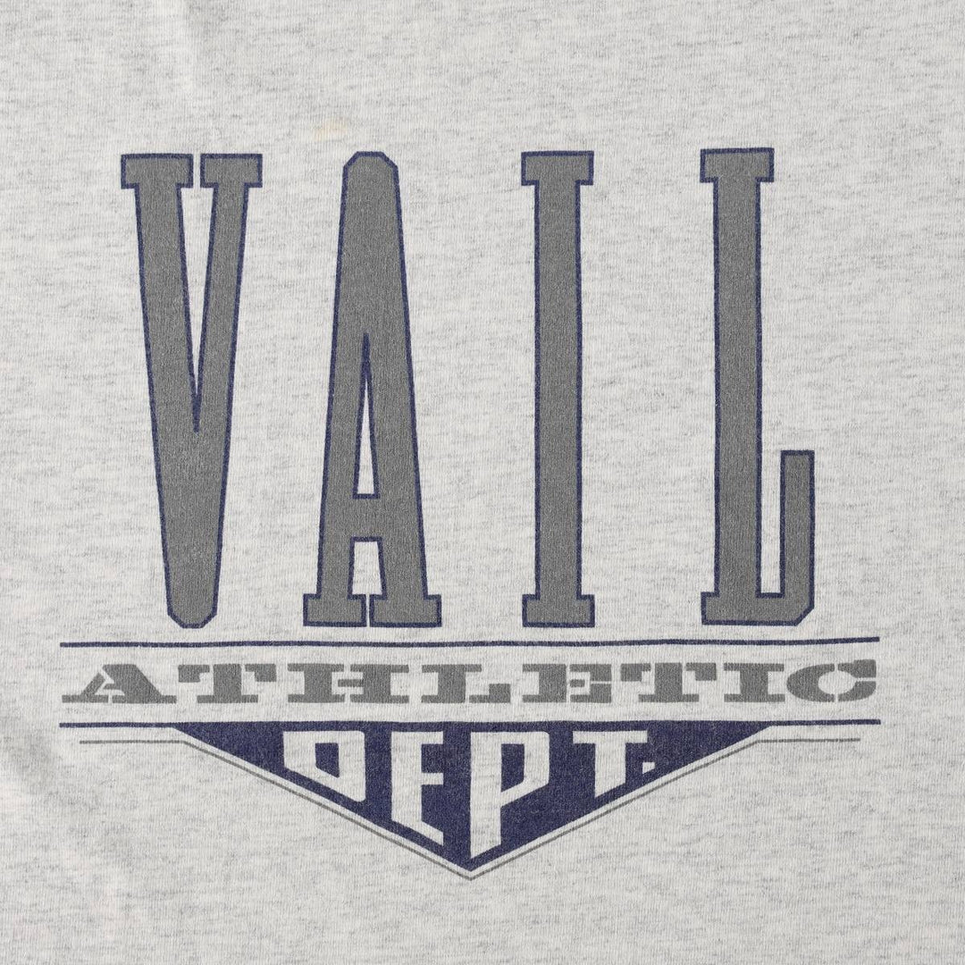 90'S GEAR Triple Print College T-Shirt, Made in USA, Men's Size L (Equivalent), Vintage cotton gray type Vintage Second Hand