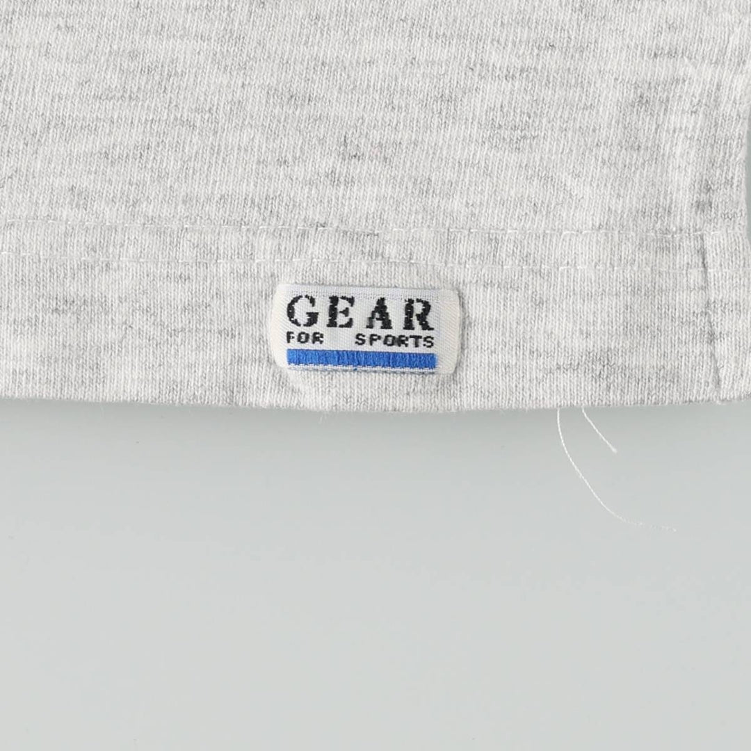 90'S GEAR Triple Print College T-Shirt, Made in USA, Men's Size L (Equivalent), Vintage cotton gray type Vintage Second Hand