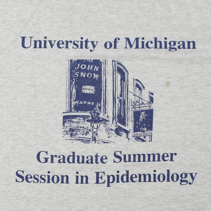 90'S Fruit of the Loom BEST MICHIGAN University of Michigan College T-Shirt, Made in USA, Men's XL equivalent, Vintage cotton gray type Vintage Second Hand