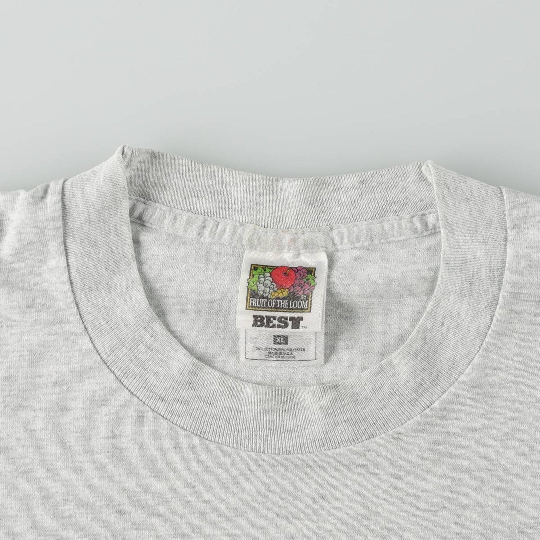 90'S Fruit of the Loom BEST MICHIGAN University of Michigan College T-Shirt, Made in USA, Men's XL equivalent, Vintage cotton gray type Vintage Second Hand