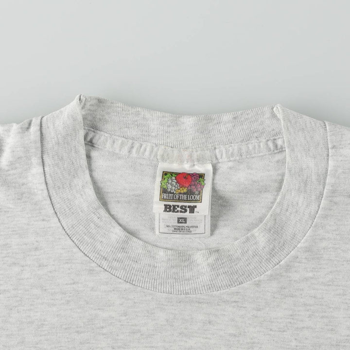 90'S Fruit of the Loom BEST MICHIGAN University of Michigan College T-Shirt, Made in USA, Men's XL equivalent, Vintage cotton gray type Vintage Second Hand