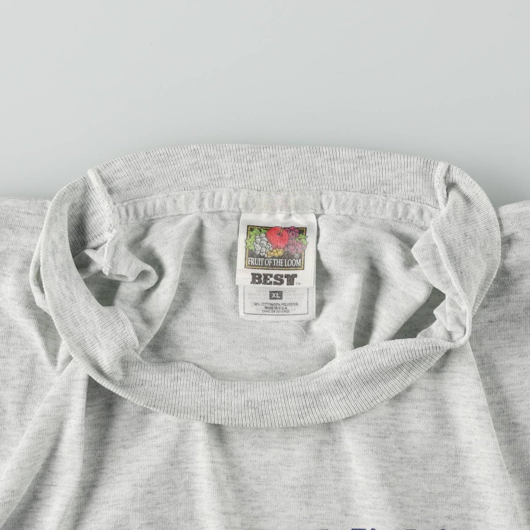 90'S Fruit of the Loom BEST MICHIGAN University of Michigan College T-Shirt, Made in USA, Men's XL equivalent, Vintage cotton gray type Vintage Second Hand
