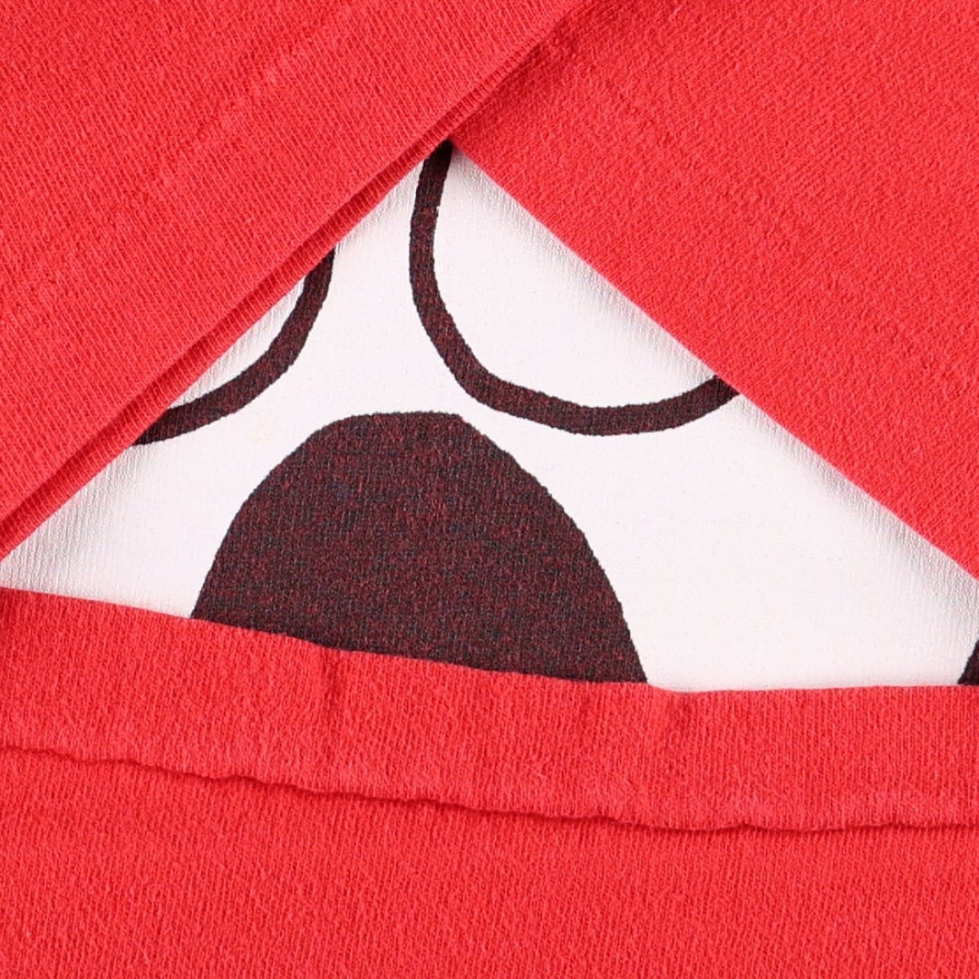 90'S Scared Guy character print t-shirt, men's size XL equivalent, vintage. cotton red type Vintage Second Hand