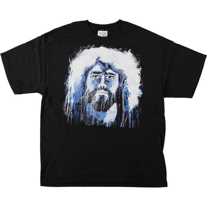 PORT and COMPANY JESUS CHRIST Print T-Shirt ADULT L cotton black type Vintage Second Hand