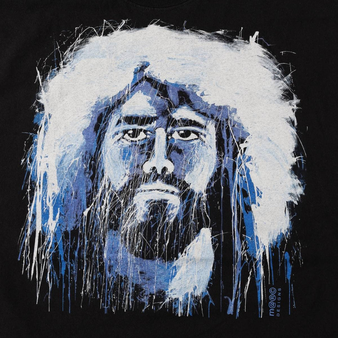 PORT and COMPANY JESUS CHRIST Print T-Shirt ADULT L cotton black type Vintage Second Hand
