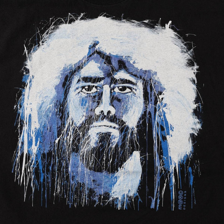 PORT and COMPANY JESUS CHRIST Print T-Shirt ADULT L cotton black type Vintage Second Hand