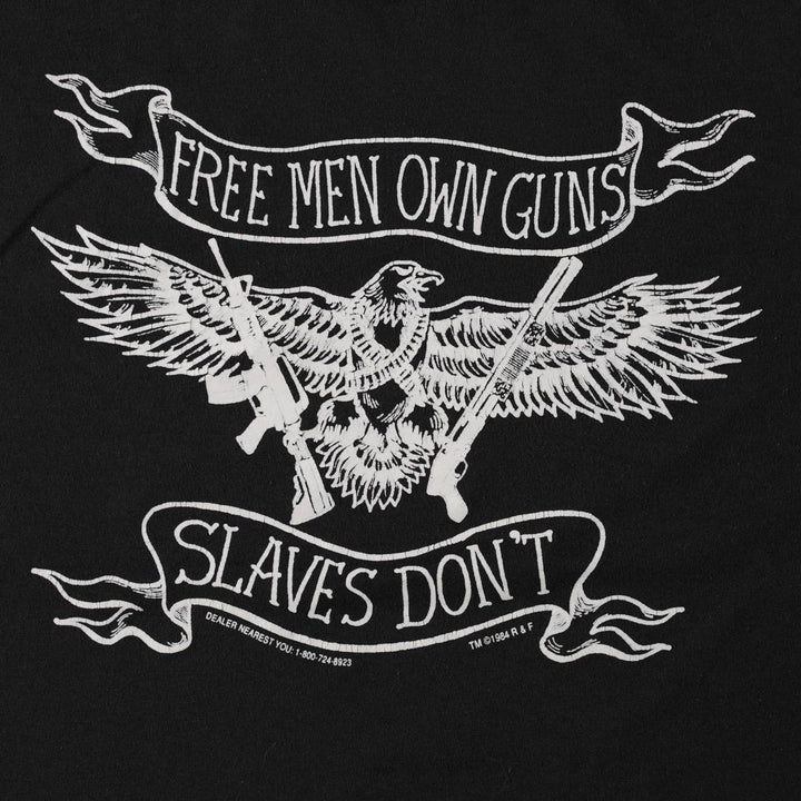 90'S Fruit of the Loom printed T-shirt, made in the USA, men's size L, vintage cotton black type Vintage Second Hand