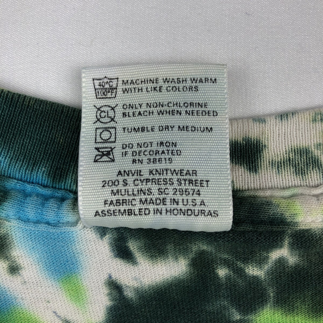 90'S Anvil Tie-Dye Pattern Peace Sign Print T-Shirt, Men's XL (approx.), Vintage cotton Blue type light blue Vintage Second Hand