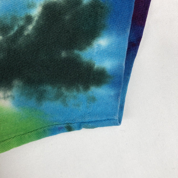 90'S Anvil Tie-Dye Pattern Peace Sign Print T-Shirt, Men's XL (approx.), Vintage cotton Blue type light blue Vintage Second Hand