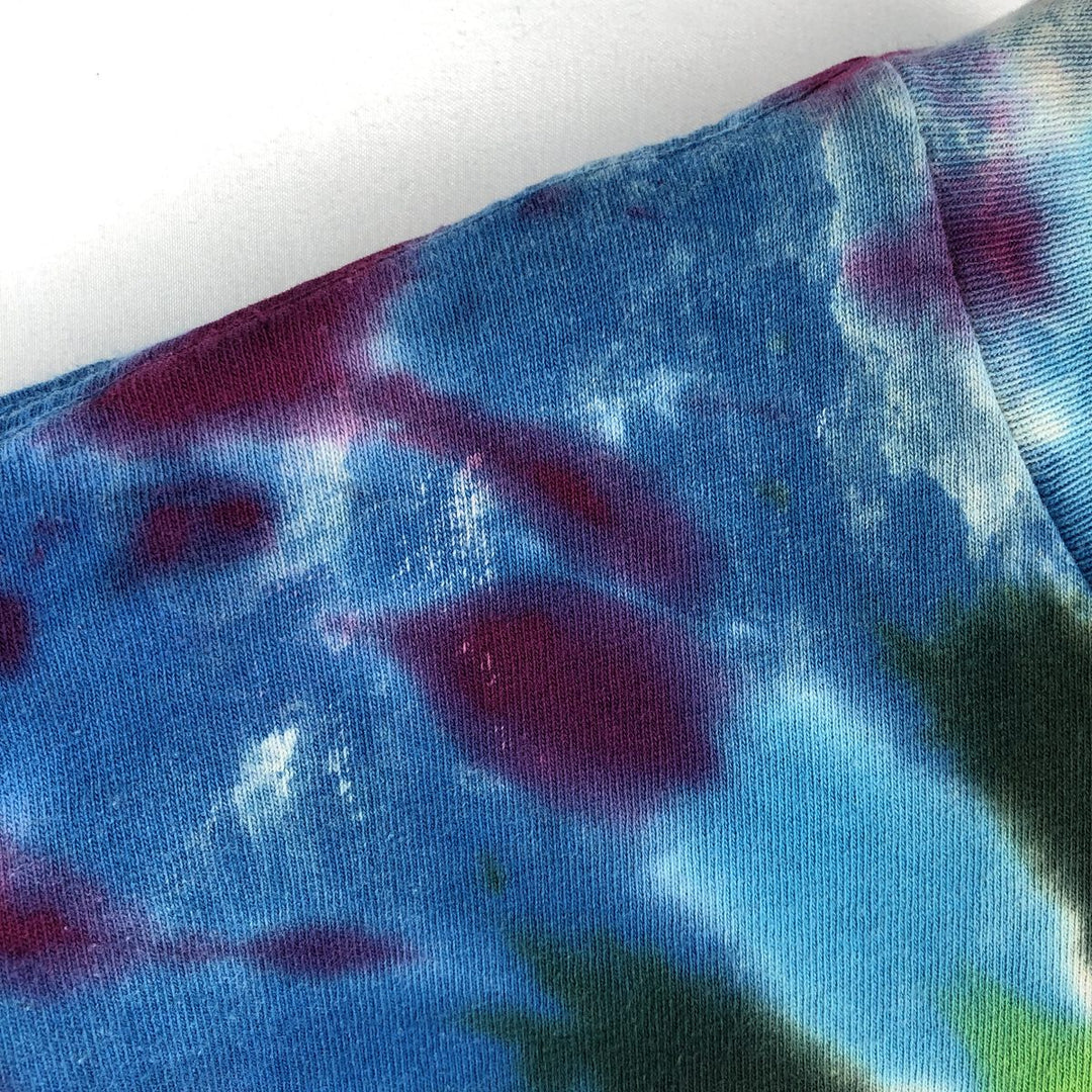90'S Anvil Tie-Dye Pattern Peace Sign Print T-Shirt, Men's XL (approx.), Vintage cotton Blue type light blue Vintage Second Hand