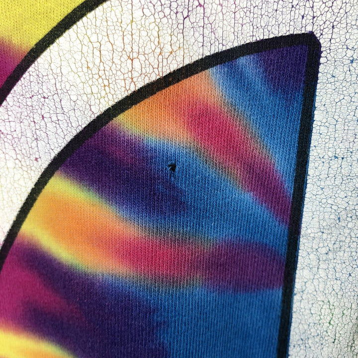 90'S Anvil Tie-Dye Pattern Peace Sign Print T-Shirt, Men's XL (approx.), Vintage cotton Blue type light blue Vintage Second Hand