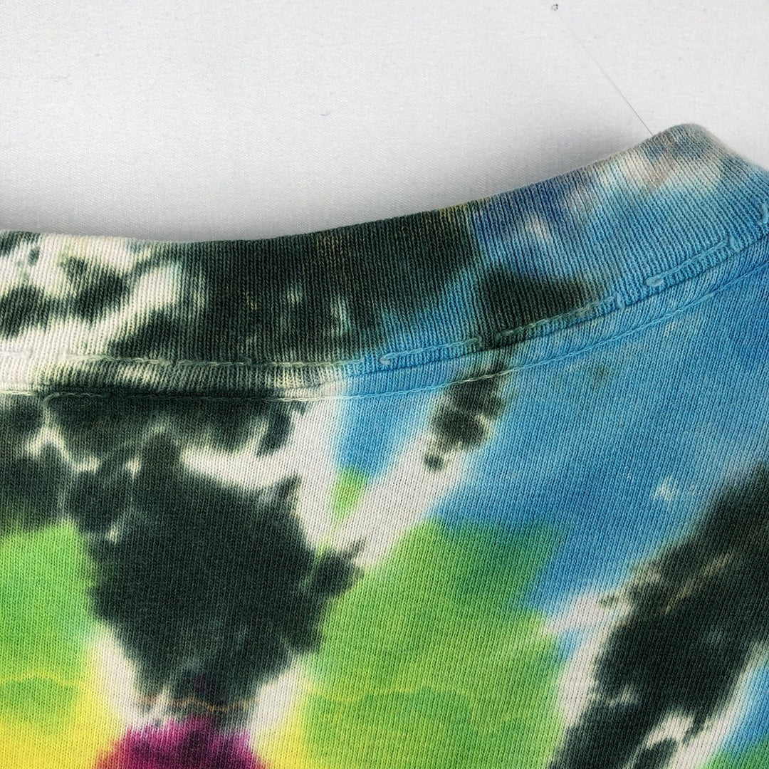 90'S Anvil Tie-Dye Pattern Peace Sign Print T-Shirt, Men's XL (approx.), Vintage cotton Blue type light blue Vintage Second Hand