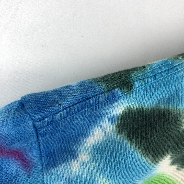 90'S Anvil Tie-Dye Pattern Peace Sign Print T-Shirt, Men's XL (approx.), Vintage cotton Blue type light blue Vintage Second Hand