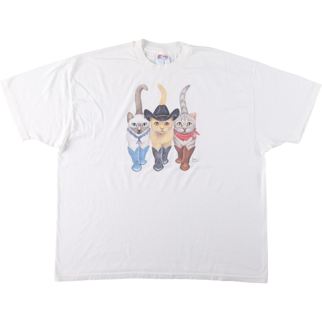 90'S Hanes HEAVYWEIGHT 50 cotton white type Vintage Second Hand