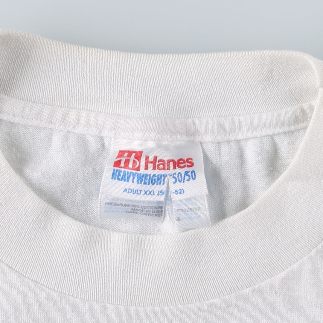 90'S Hanes HEAVYWEIGHT 50 cotton white type Vintage Second Hand