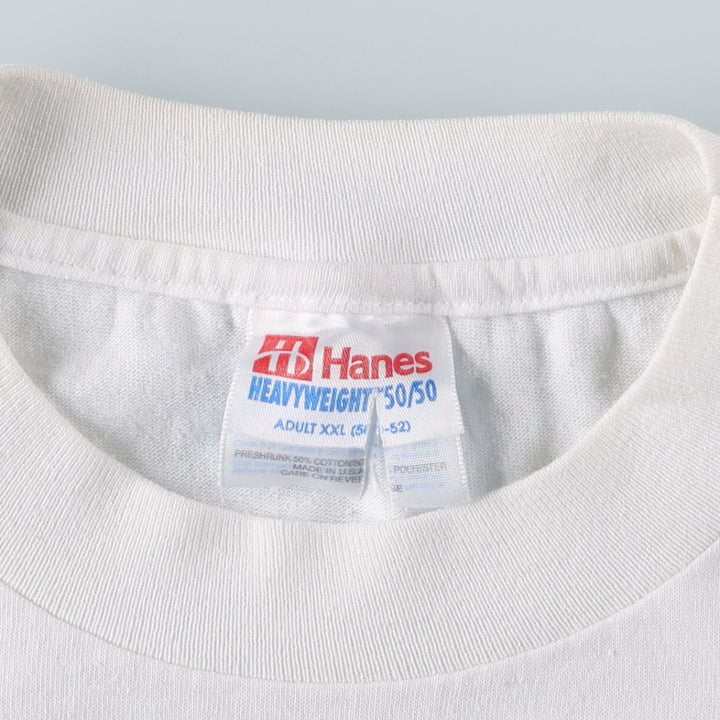 90'S Hanes HEAVYWEIGHT 50 cotton white type Vintage Second Hand