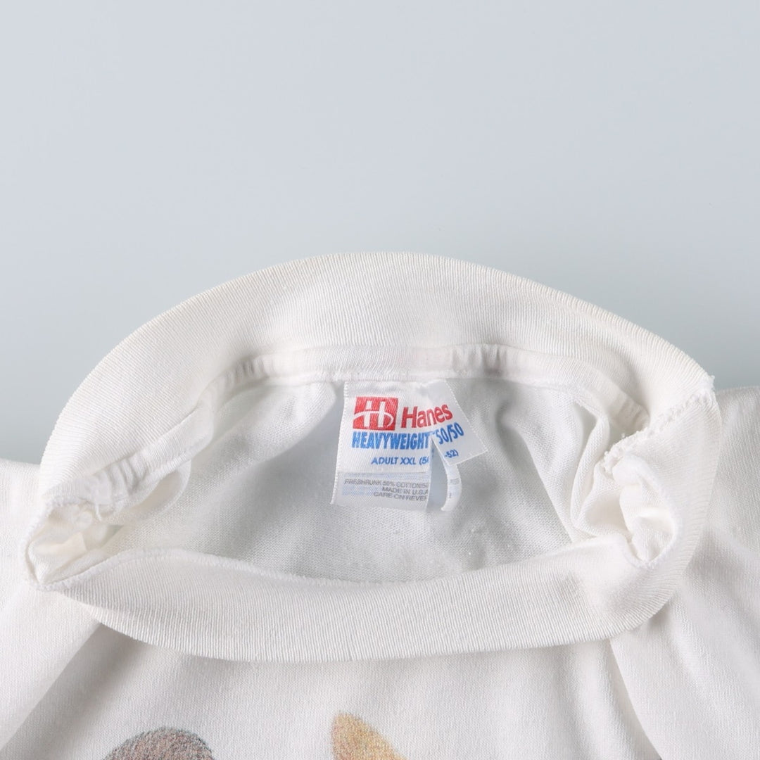 90'S Hanes HEAVYWEIGHT 50 cotton white type Vintage Second Hand