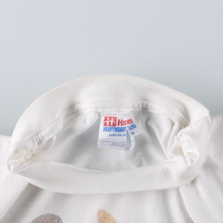 90'S Hanes HEAVYWEIGHT 50 cotton white type Vintage Second Hand