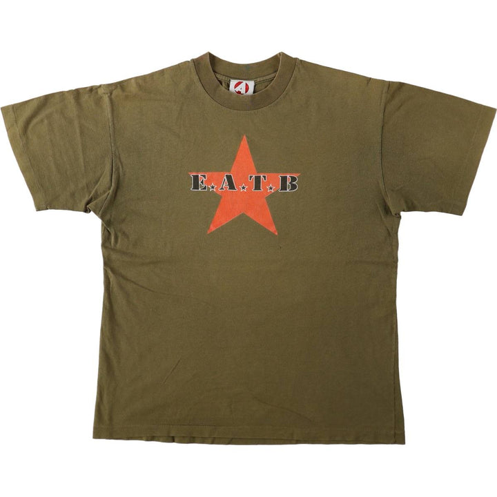 90'S ACME Print T-Shirt, Men's Size S (Equivalent), Vintage cotton Khaki type Vintage Second Hand