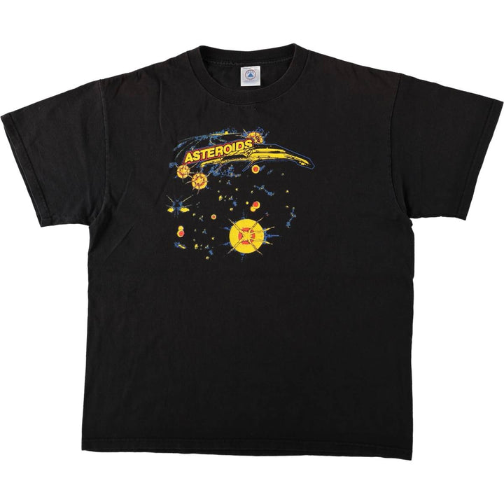90'S Delta ASTEROIDS Shooting Game Print T-Shirt, Men's Size L (Equivalent), Vintage cotton black type Vintage Second Hand