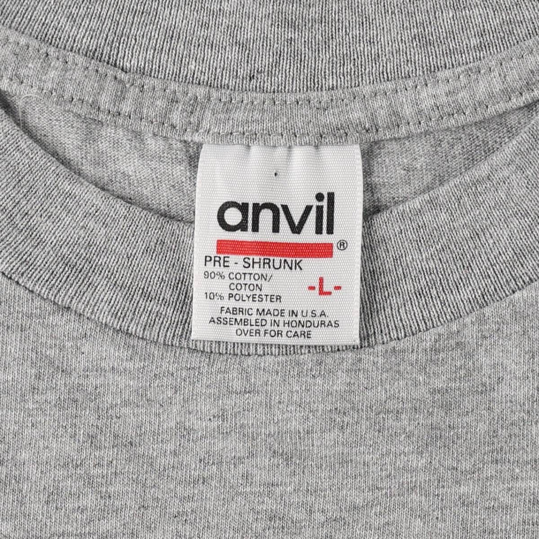 2000'S Anvil Shark Pattern Print T-Shirt, Made in USA, Men's Size L (approx.) cotton gray type Vintage Second Hand