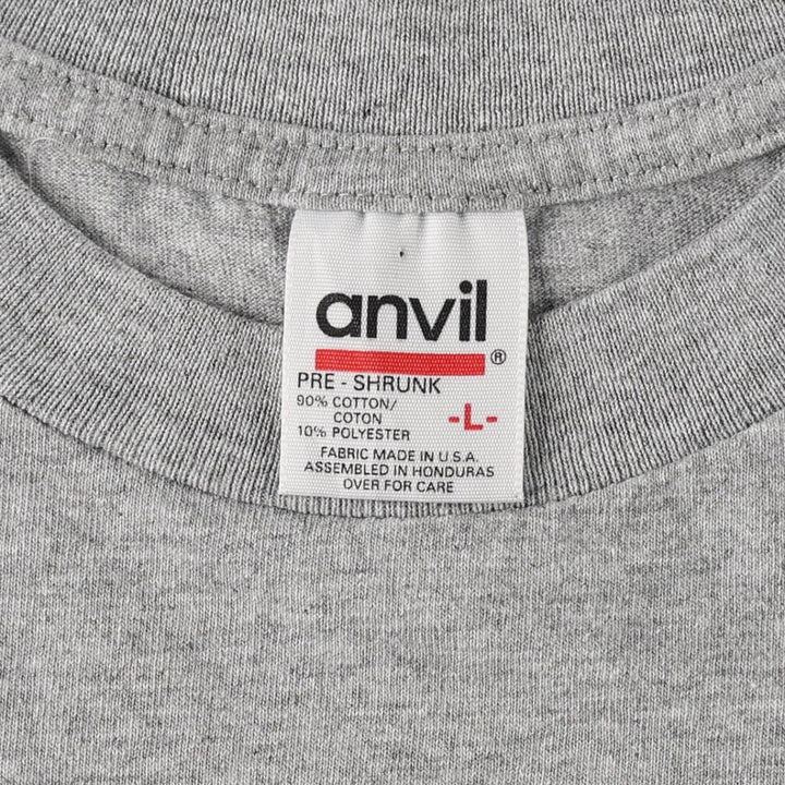 2000'S Anvil Shark Pattern Print T-Shirt, Made in USA, Men's Size L (approx.) cotton gray type Vintage Second Hand