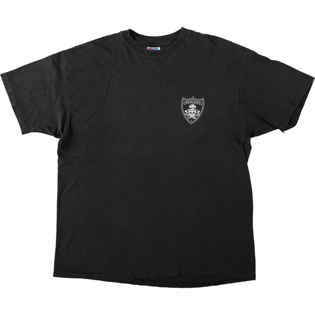 90'S Hanes BEEFY-T Skull Pattern Print T-Shirt, Made in USA, Men's XL (approx.) Vintage cotton black type Vintage Second Hand