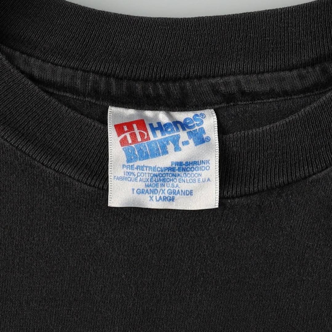 90'S Hanes BEEFY-T Skull Pattern Print T-Shirt, Made in USA, Men's XL (approx.) Vintage cotton black type Vintage Second Hand