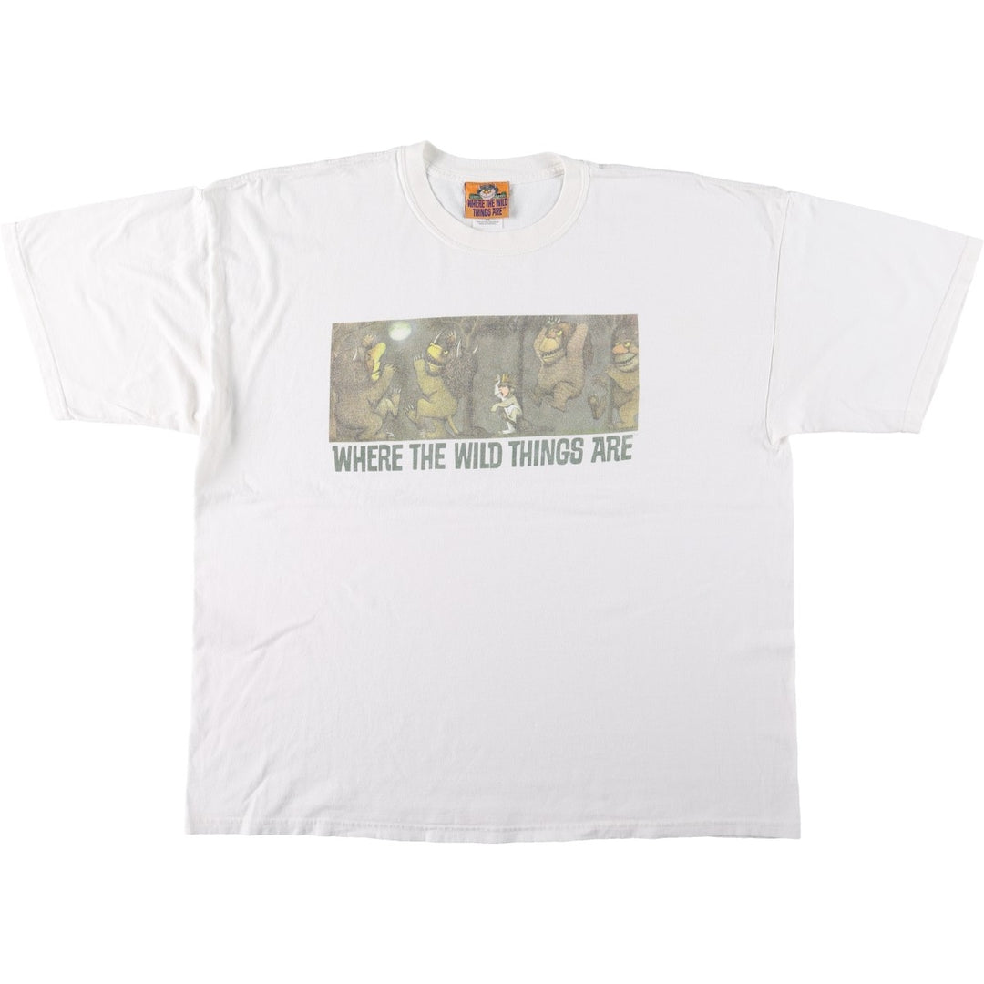 WHERE THE WILD THINGS ARE (Where the Wild Things Are) Character Print T-Shirt, Men's XXL equivalent. cotton white type Vintage Second Hand