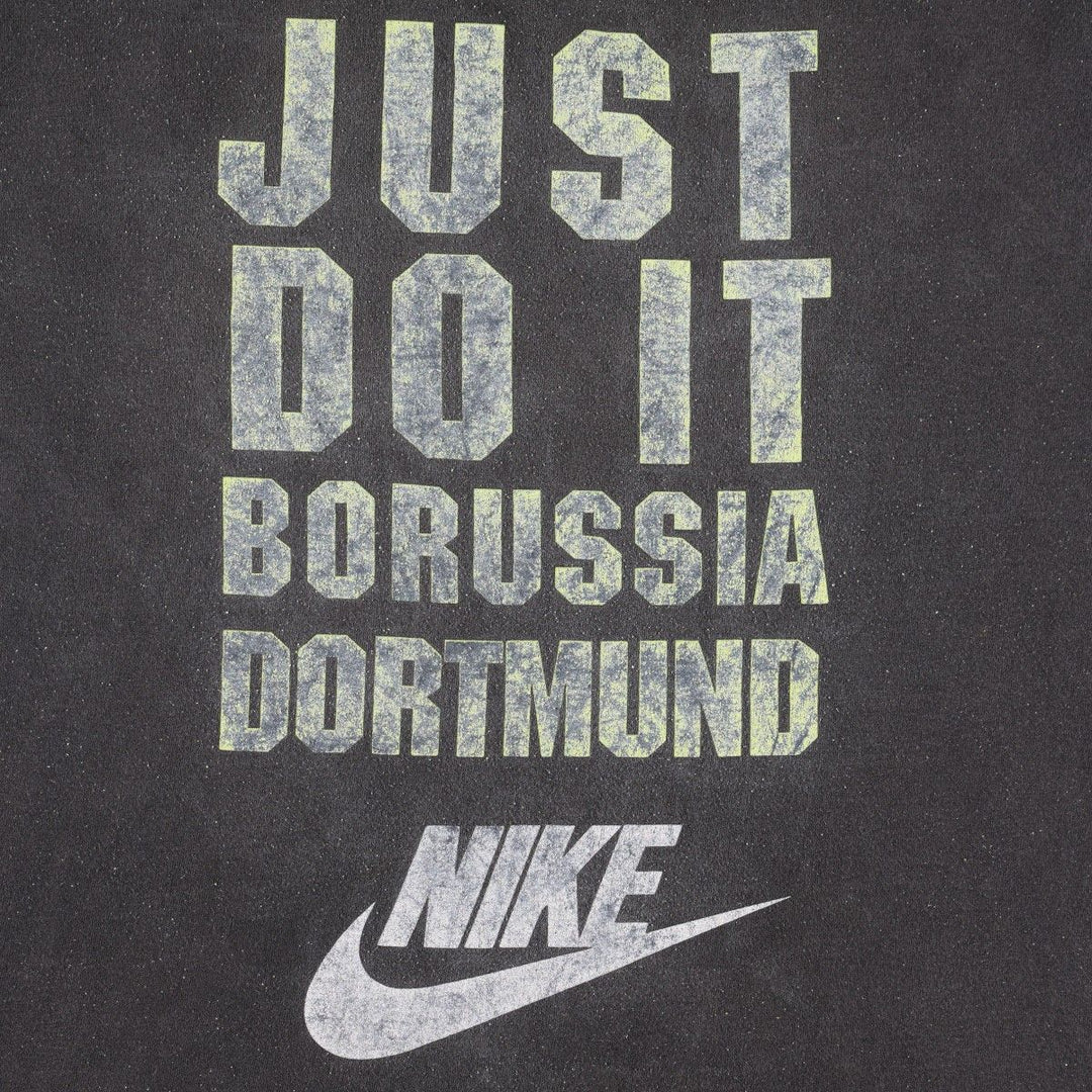 90'S Nike Bundesliga Borussia Dortmund sports print T-shirt, men's size L equivalent, vintage. cotton black type Vintage Second Hand