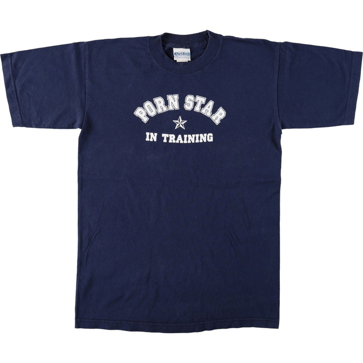 90'S PORN STAR surf/skate t-shirt, made in USA, men's size M equivalent, vintage. cotton navy blue type Vintage Second Hand