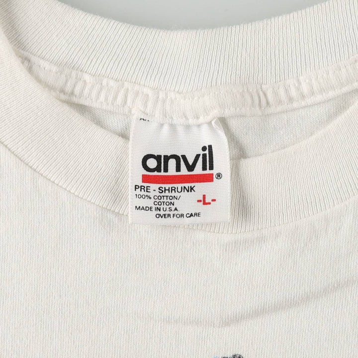 90'S Anvil BYTE Advertising T-Shirt, Made in USA, Men's Size L (Equivalent), Vintage cotton white type Vintage Second Hand