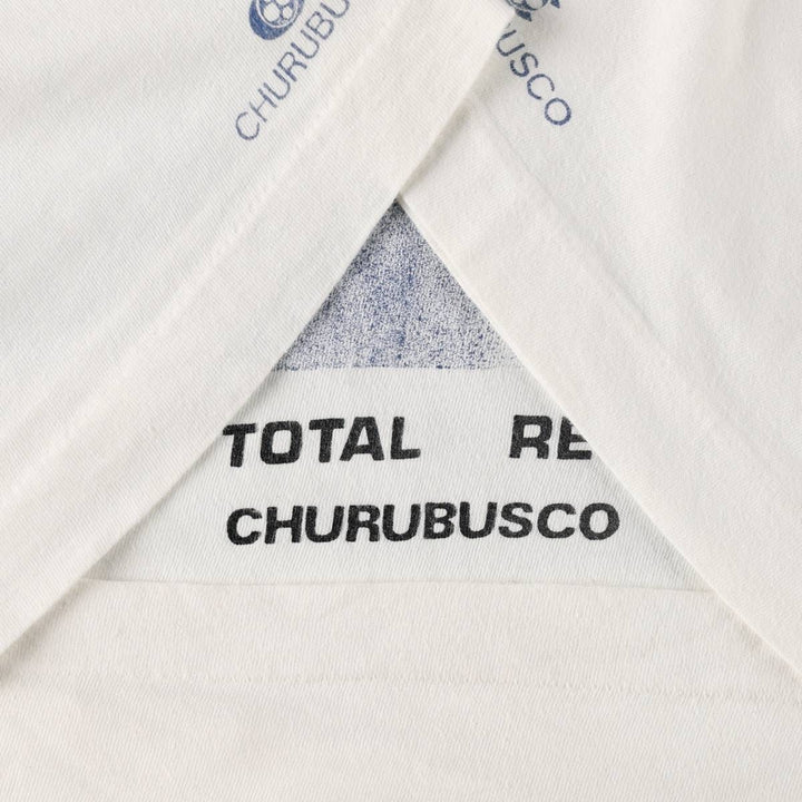 80'S Churbusco Studios TOTAL RECALL Advertising T-Shirt, Men's XL equivalent, Vintage unclear white type Vintage Second Hand