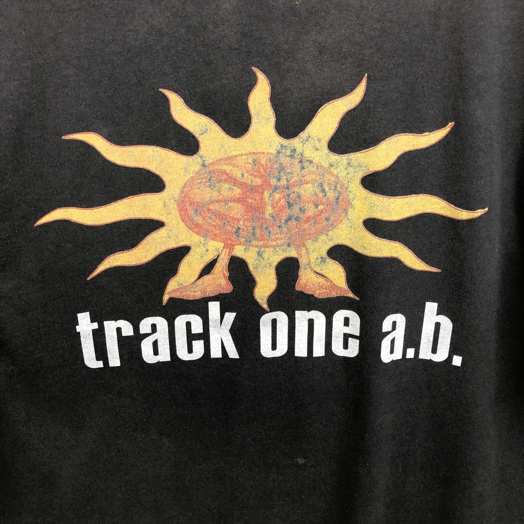 Hanes Track One AB Band T-Shirt (Men's XL equivalent) cotton black type Vintage Second Hand