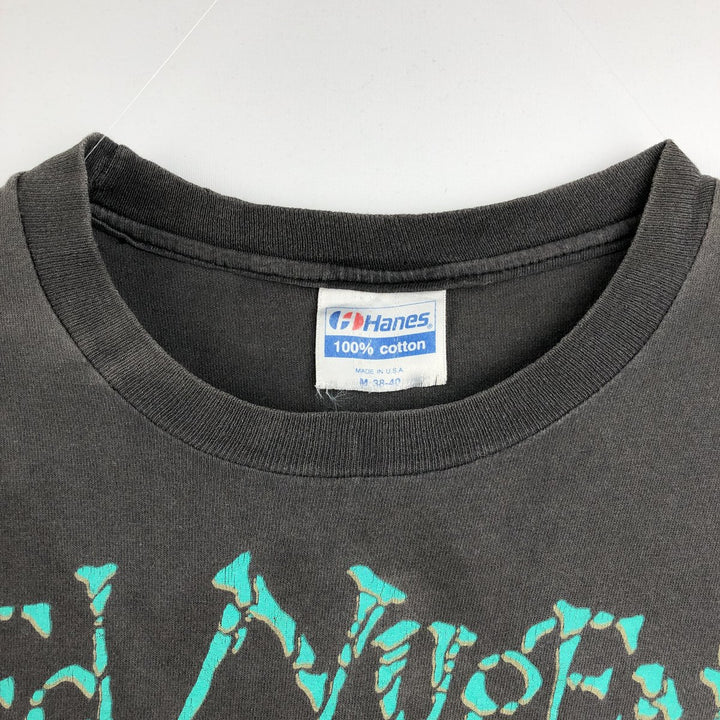 ~90'S Hanes Ted Nugent Wolf Pattern Band T-Shirt, Made in USA, Men's Size M (Equivalent), Vintage cotton black type Vintage Second Hand