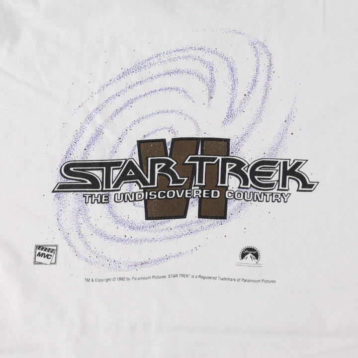 90'S Hanes BEEFY-T STAR TREK Movie T-Shirt, Made in USA, Men's XL equivalent, Vintage cotton white type Vintage Second Hand