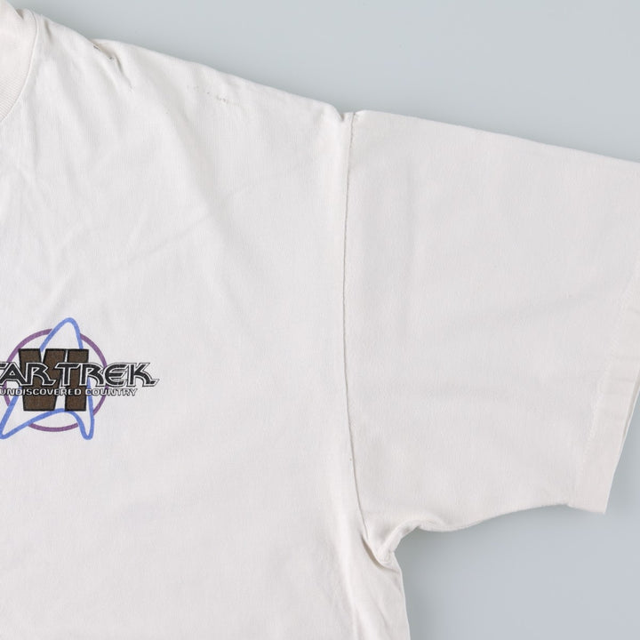 90'S Hanes BEEFY-T STAR TREK Movie T-Shirt, Made in USA, Men's XL equivalent, Vintage cotton white type Vintage Second Hand
